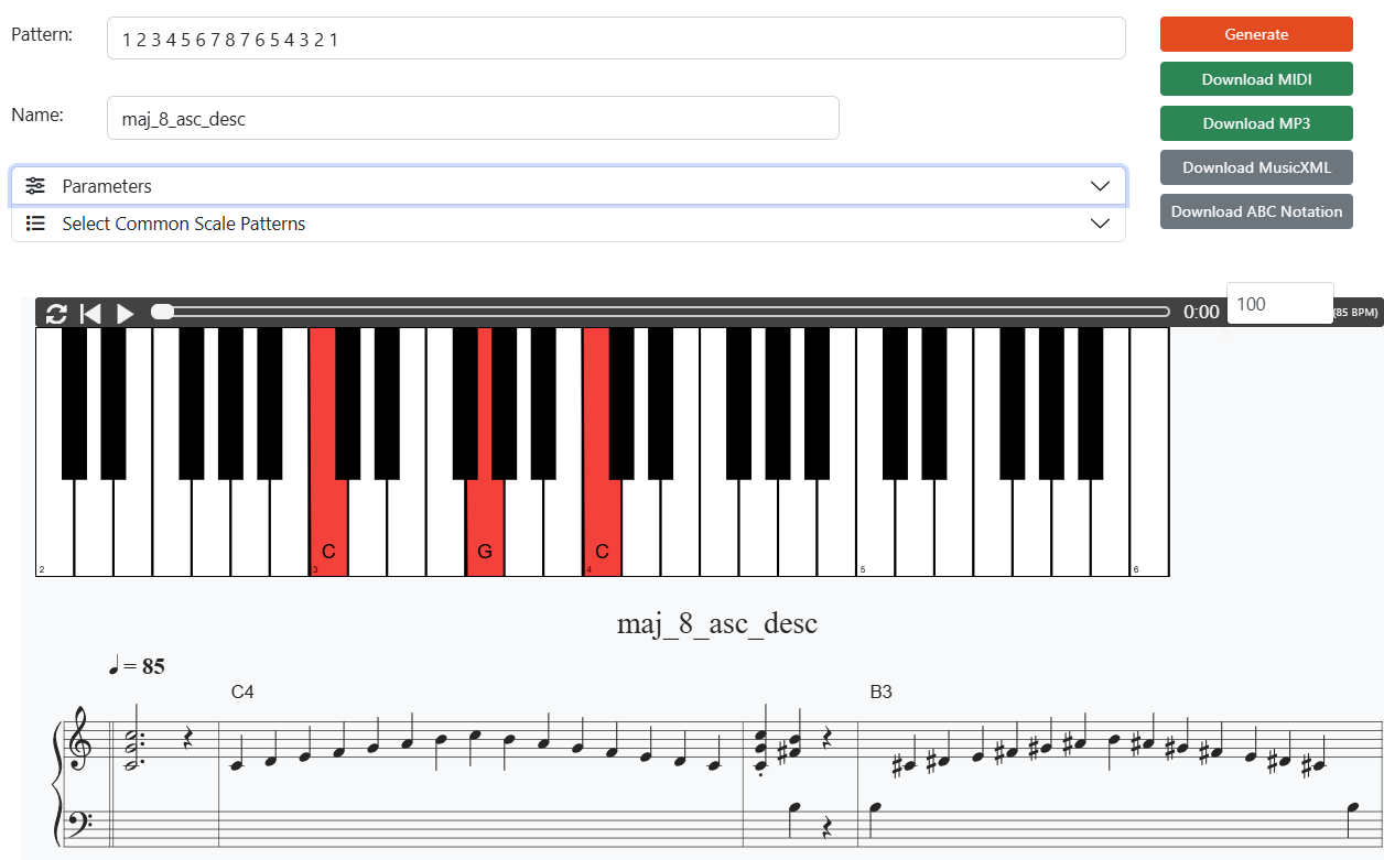 Singing Scale Player